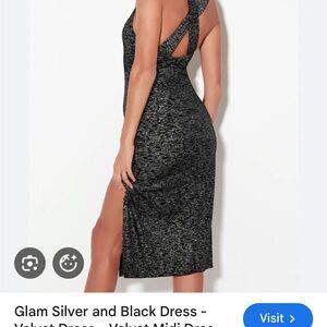 Elegant Black and Silver Midi Dress
